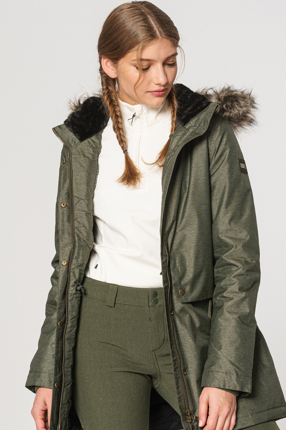O'Neill, Geaca parka usoara Journey, Verde melange