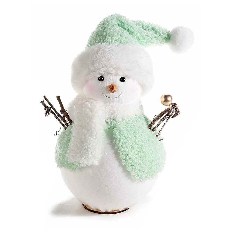 Figurina Om de Zapada din textil alb verde 14x11x18 cm