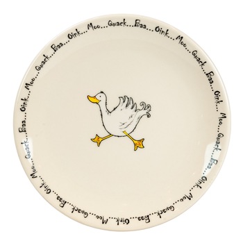 Set 6 farfurii desert, Cesiro, diametrul 20 cm, Alb Pur decorat cu ratusca Set 6 farfurii desert, Cesiro, diametrul 20 cm, Alb Pur decorat cu ratusca