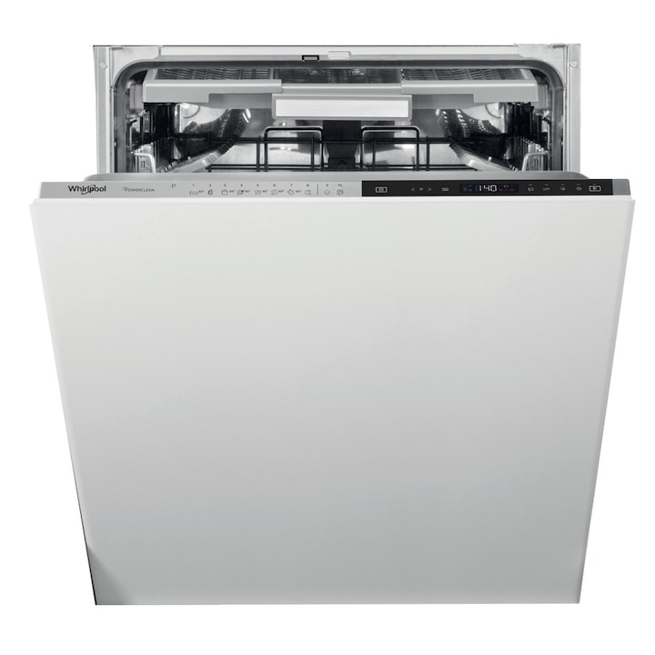 Whirlpool WIP 4O33N PLE S Beépíthető mosogatógép, 14 terítékes, D energiaosztály, Gyorsprogram, Inox