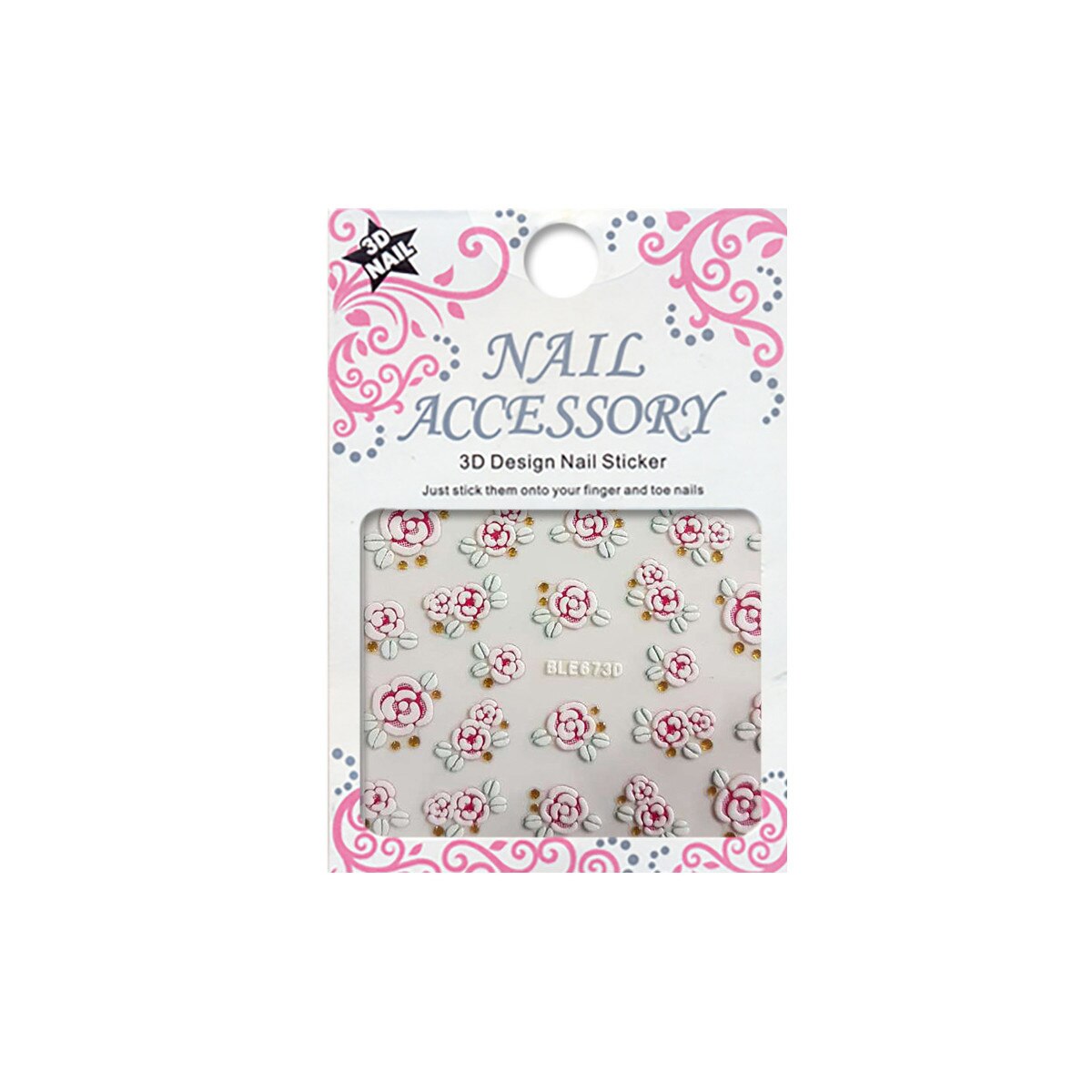 Tatuaj sticker cu efect acrilic, MoonbasaNails, ble-0673D, Multicolor