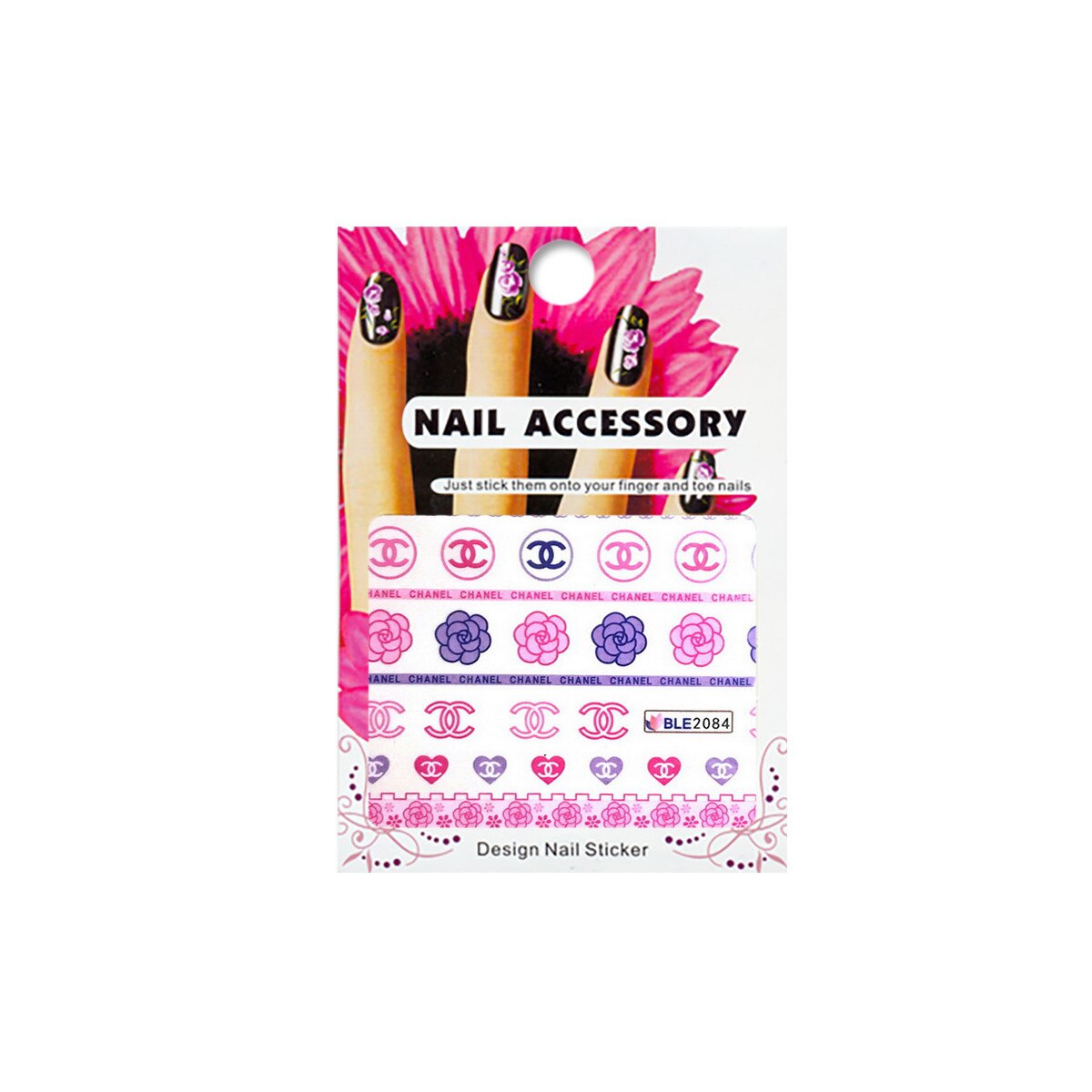 Tatuaj sticker cu efect acrilic, MoonbasaNails, BLE2084, Multicolor