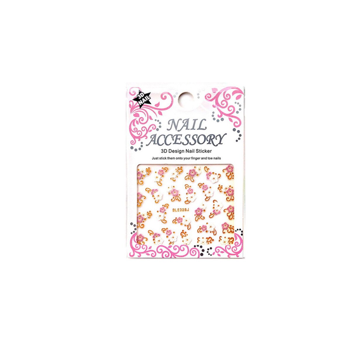 Tatuaj sticker cu efect acrilic, MoonbasaNails, BLE328JG, Multicolor