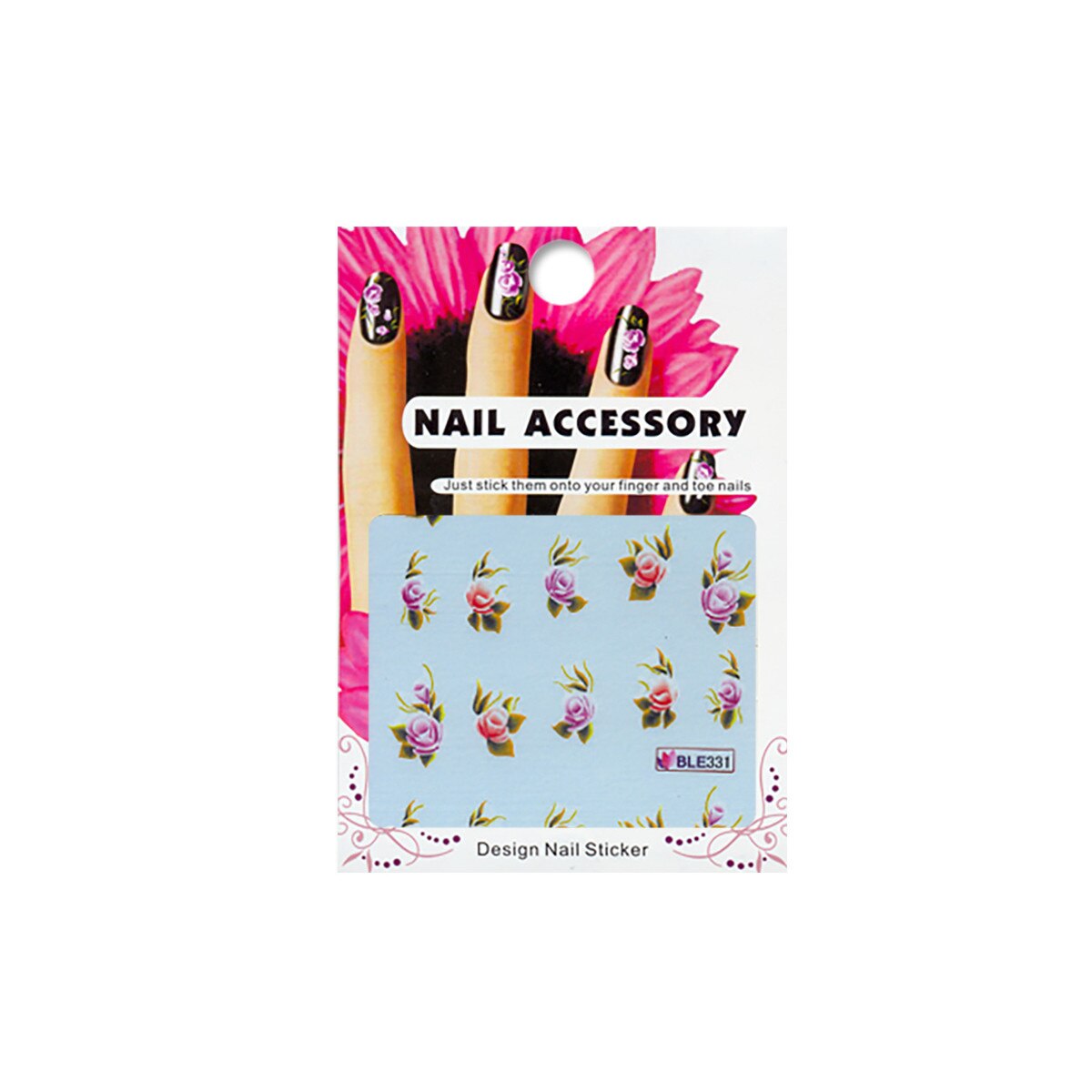 Tatuaj sticker cu efect acrilic, MoonbasaNails, ble-331, Multicolor
