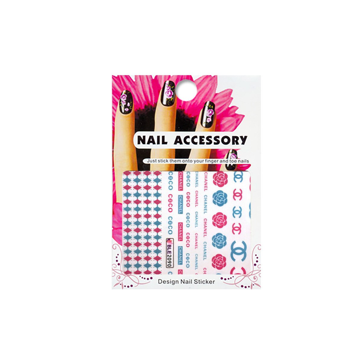 Tatuaj sticker cu efect acrilic, MoonbasaNails, BLE2090, Multicolor