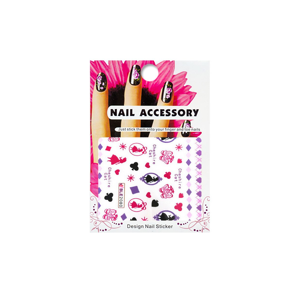 Tatuaj sticker cu efect acrilic, MoonbasaNails, BLE2080, Multicolor