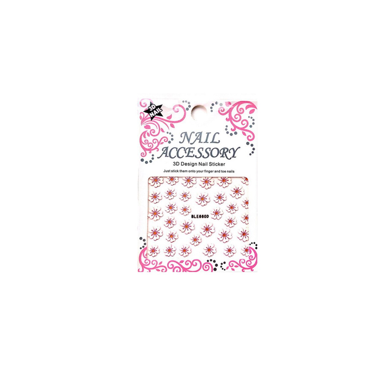 Tatuaj sticker cu efect acrilic, MoonbasaNails, BLE-660D, Multicolor