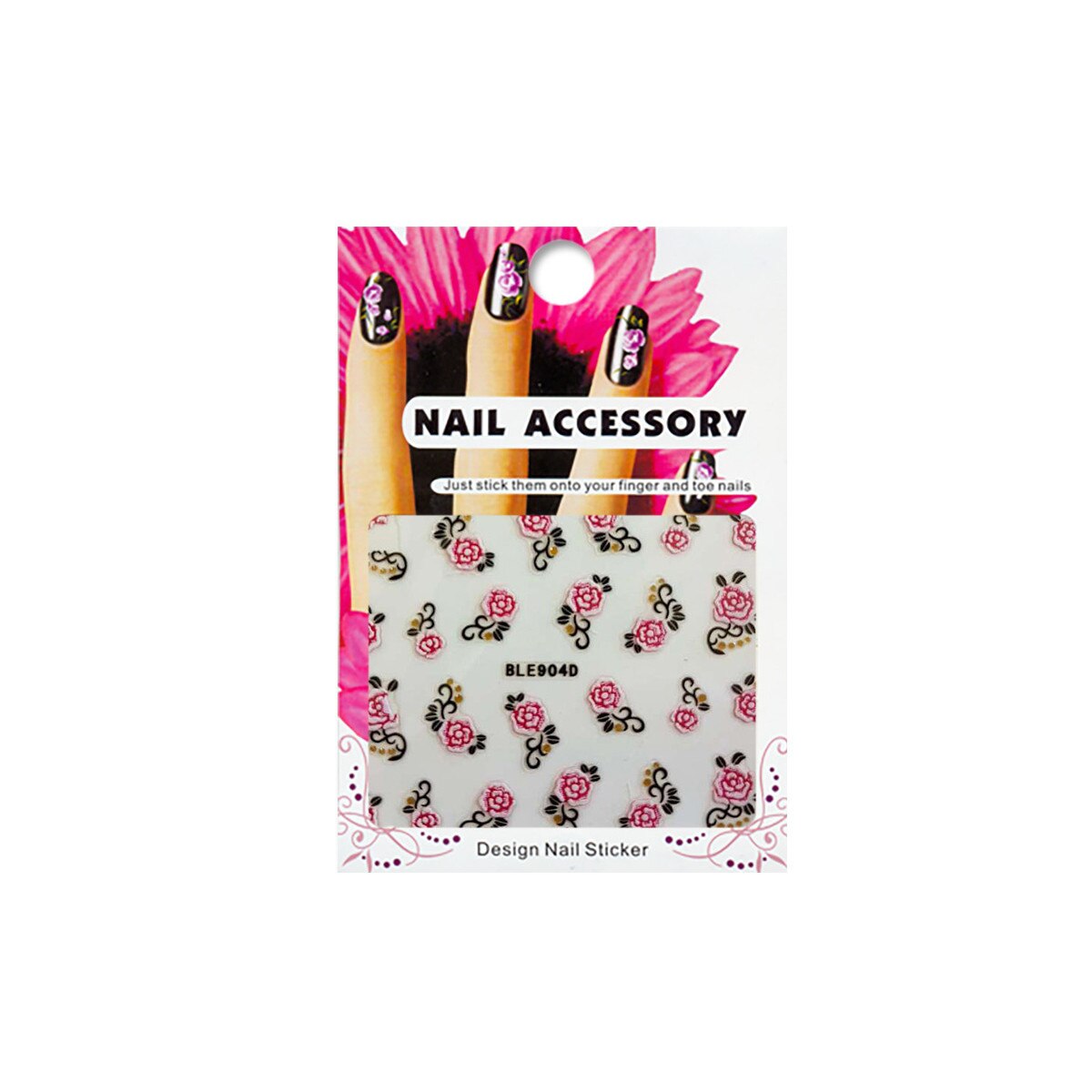 Tatuaj sticker cu efect acrilic, MoonbasaNails, BLE904D, Multicolor