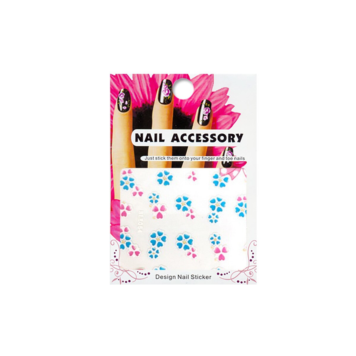 Tatuaj sticker cu efect acrilic, MoonbasaNails, BLE-054, Multicolor