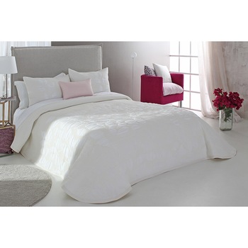 Set Cuvertura premium Padova si 2 fete de perna, Reig Marti, design alb, dimensiune 235 cm x 270 cm Set Cuvertura premium Padova si 2 fete de perna, Reig Marti, design alb, dimensiune 235 cm x 270 cm