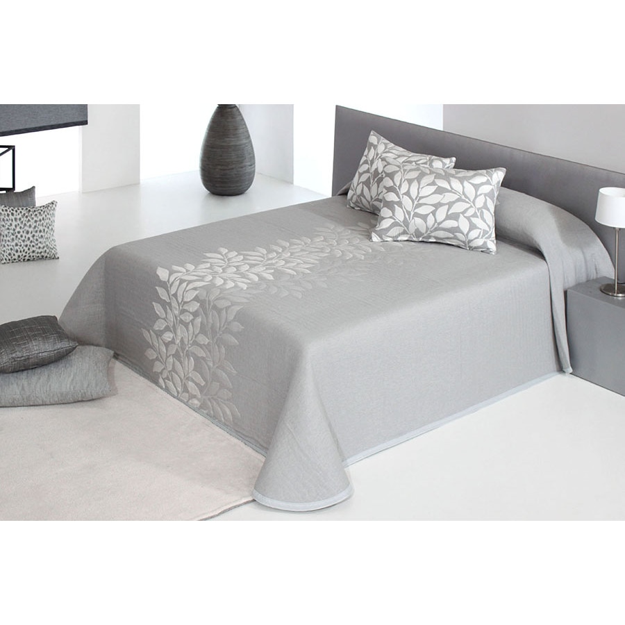 Set Cuvertura premium Perline si 2 fete de perna, Reig Marti, gri, dimensiune 280 cm x 270 cm