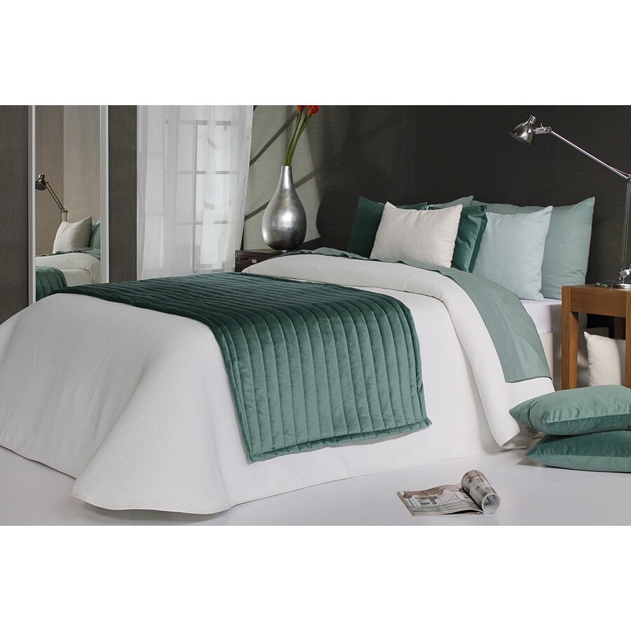 Set Cuvertura Polomar si 2 fete de perna, Reig Marti, alb, dimensiune 280 cm x 270 cm