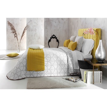 Set Cuvertura Oregon si o fata de perna, Reig Marti, design gri, 190 cm x 270 cm Set Cuvertura Oregon si o fata de perna, Reig Marti, design gri, 190 cm x 270 cm