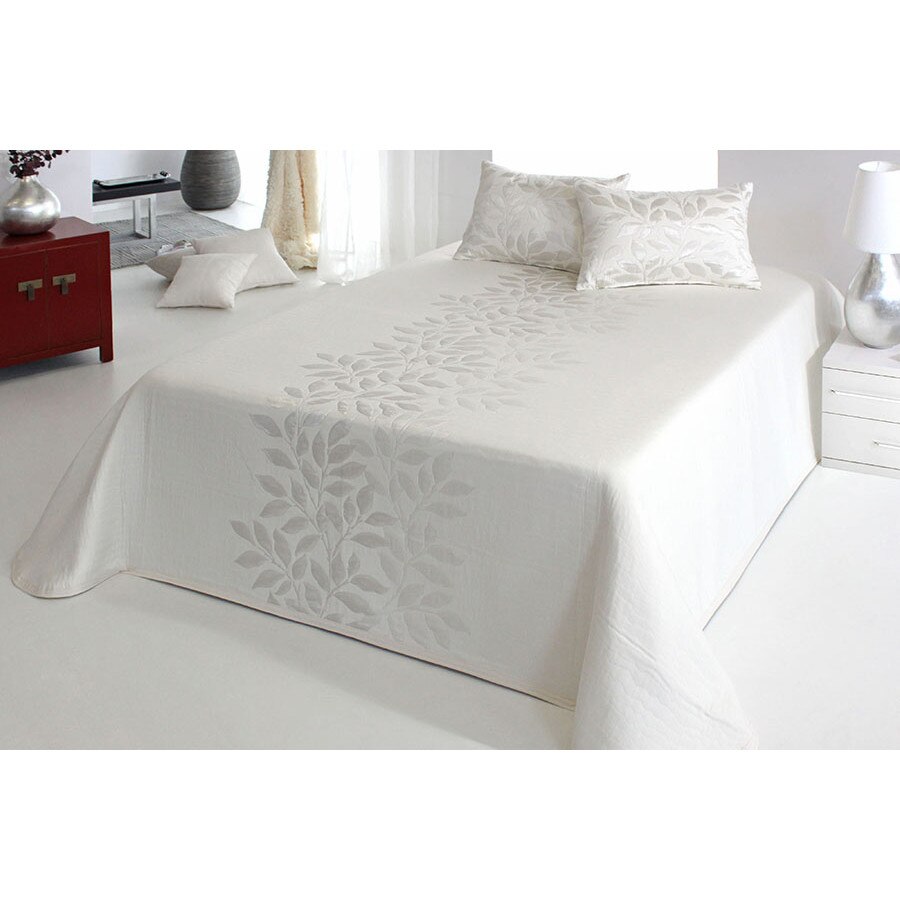 Set Cuvertura premium Perline si 2 fete de perna, Reig Marti, off white, dimensiune 250 cm x 270 cm