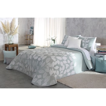 Set Cuvertura premium Padova si 2 fete de perna, Reig Marti, design verde, dimensiune 250 cm x 270 cm Set Cuvertura premium Padova si 2 fete de perna, Reig Marti, design verde, dimensiune 250 cm x 270 cm