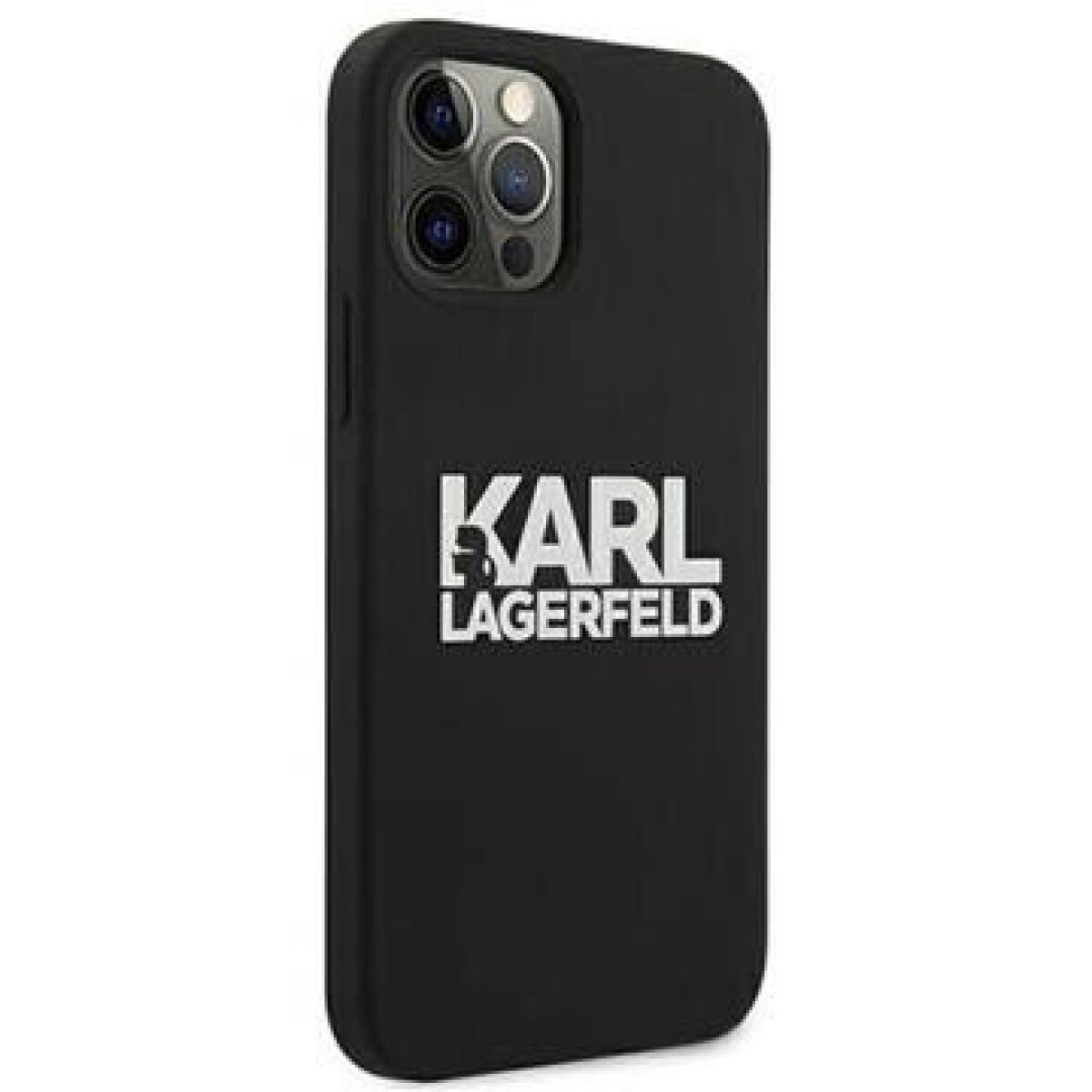 Husa Cover Karl Lagerfeld Stack White Logo Silicone pentru iPhone 12/12 Pro Black