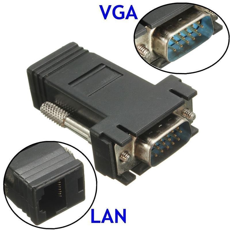 Set 2 buc adaptor VGA la RJ45, max 20m - eMAG.ro