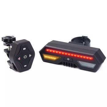 Stop cu semnalizare Wireless pentru bicicleta, cu telecomanda, incarcare USB, rezistent la apa, 4 moduri de iluminare, lumini de siguranta si avertizare frana Stop cu semnalizare Wireless pentru bicicleta, cu telecomanda, incarcare USB, rezistent la apa, 4 moduri de iluminare, lumini de siguranta si avertizare frana