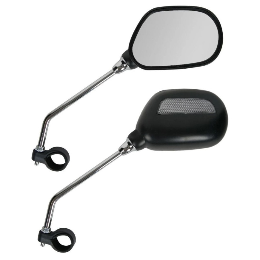 Set 2 oglinzi pentru bicicleta, Zola®, cu banda reflectorizanta, din metal si plastic