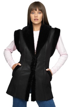 Vesta din blana de miel 473, Negru Vesta din blana de miel 473, Negru
