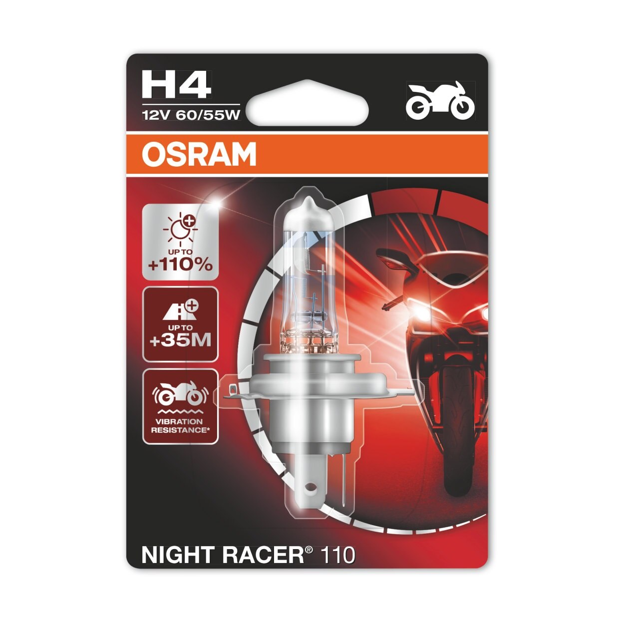 Bec moto H4 Osram Night Racer 110