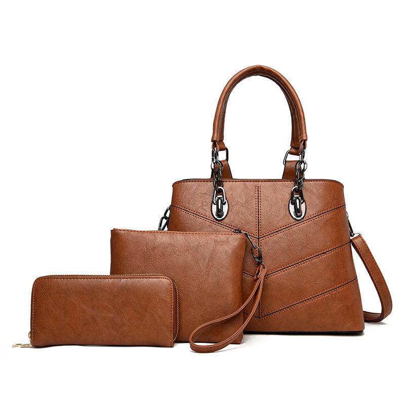 Set 3 Piese Geanta Dama Gitano Nicoli Maro 31 x 22 x 12 cm