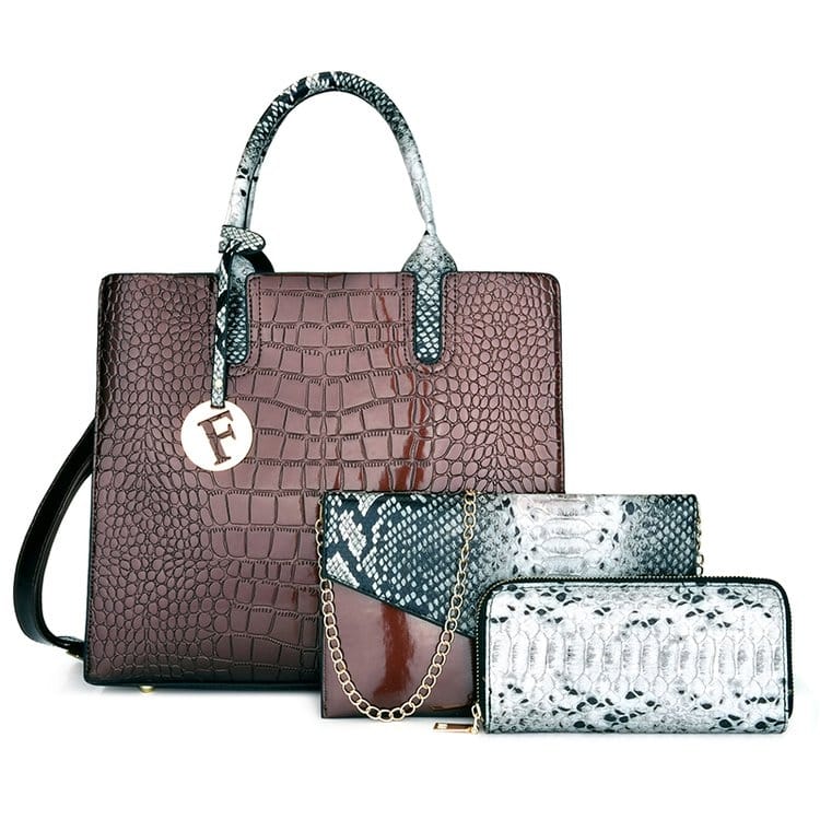 Set 3 Piese Geanta Dama Farah Maro 32x28x12 cm
