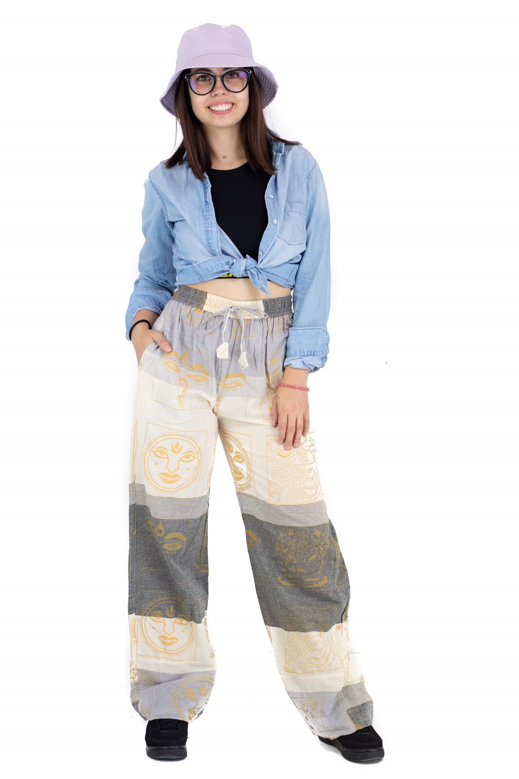 Pantaloni Ucca gri deschis, Heart of Hinduism, Marimea L/XL