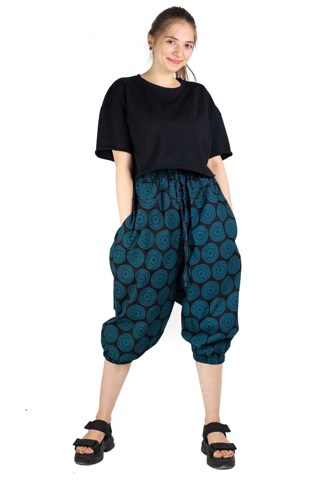 Salvari Ucca cu print Mandala, Albastri, Marime universala