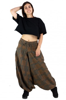 Salvari Ucca cu banda lata si print, Gri, model 13, marime universala Salvari Ucca cu banda lata si print, Gri, model 13, marime universala