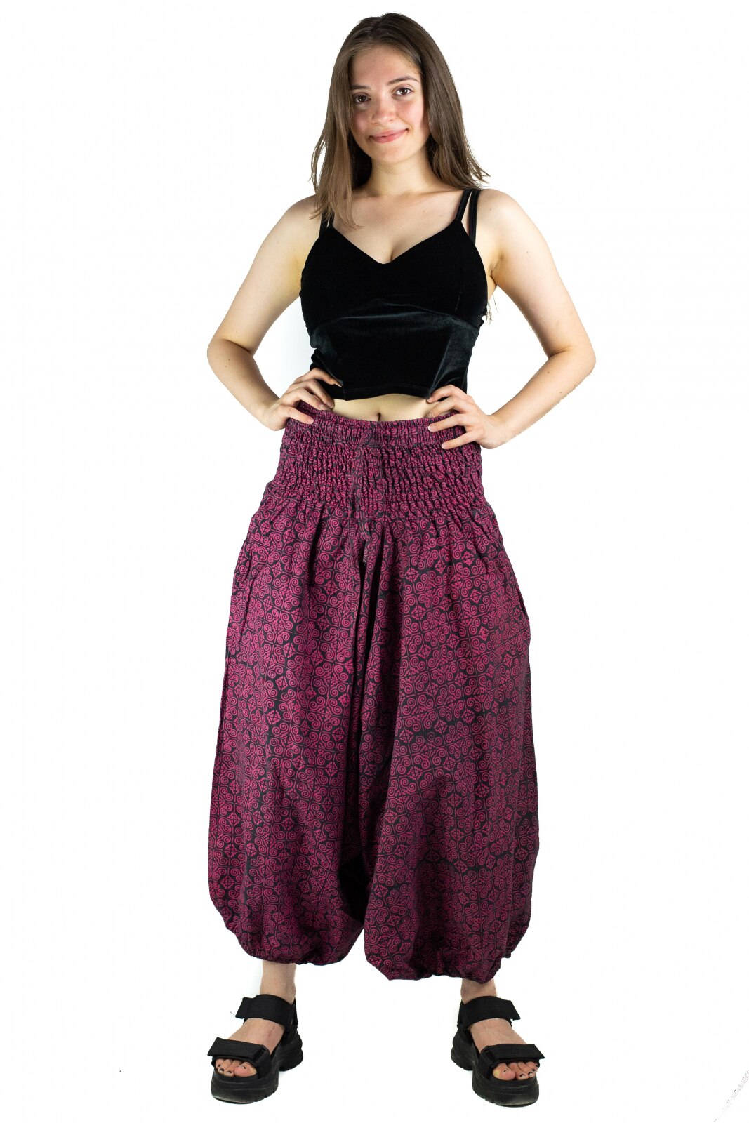 Salvari Ucca mov cu banda lata si print, model 30, marime universala