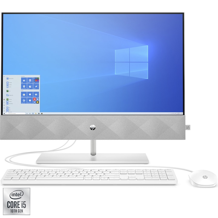 HP Pavilion All-in-One asztali számítógép Intel® Core™ i5-10400T processzorral, Comet Lake, 23.8, Full HD, 16GB DDR4, 512GB SSD, NVIDIA GeForce MX350 2GB, Windows 10 Home, Fehér