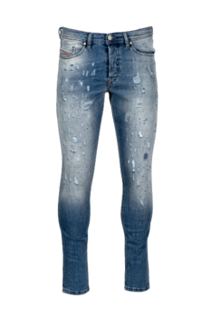 Blugi barbati, skinny, Diesel, Alb/Abastru Blugi barbati, skinny, Diesel, Alb/Abastru