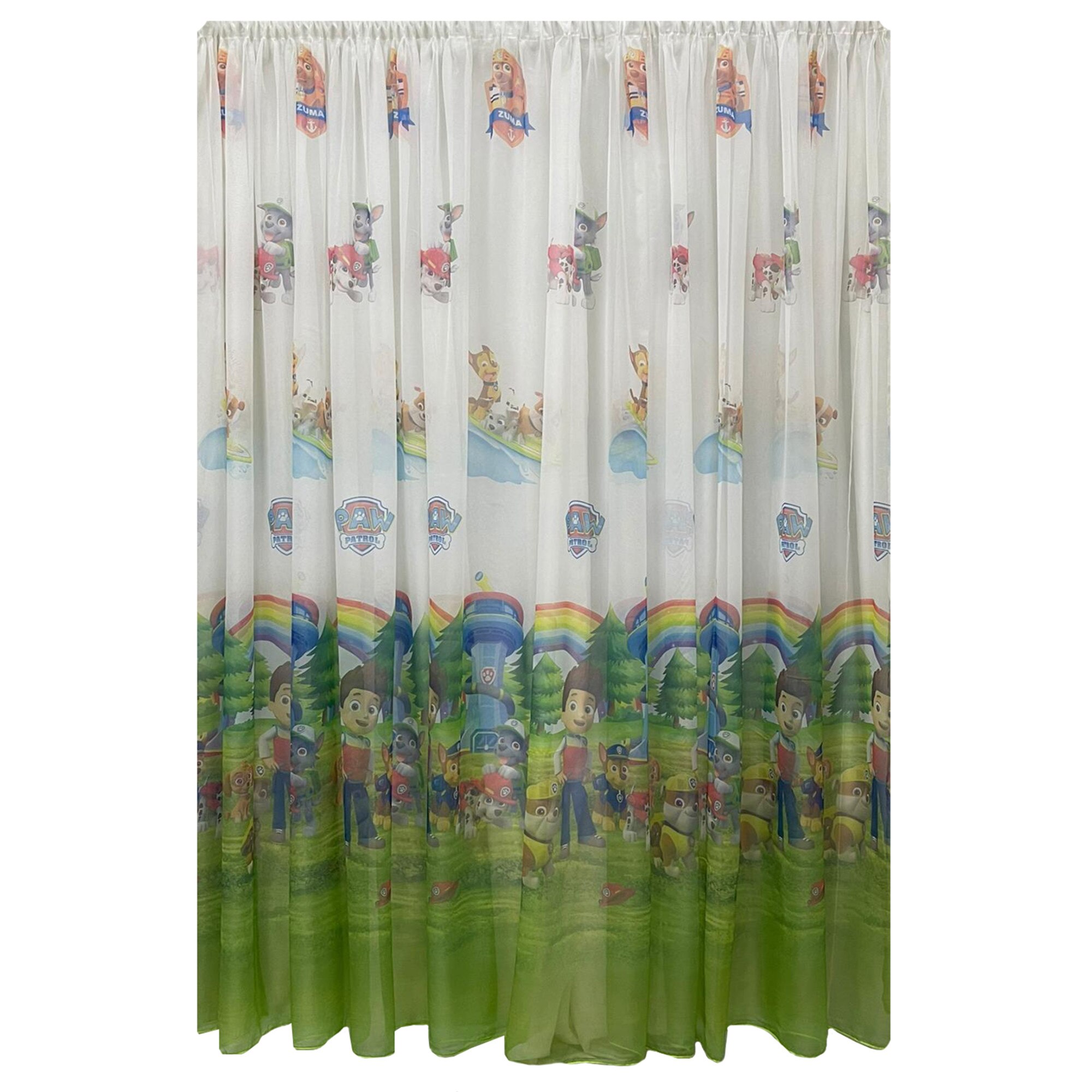 Perdea voal alb/verde din colectia 