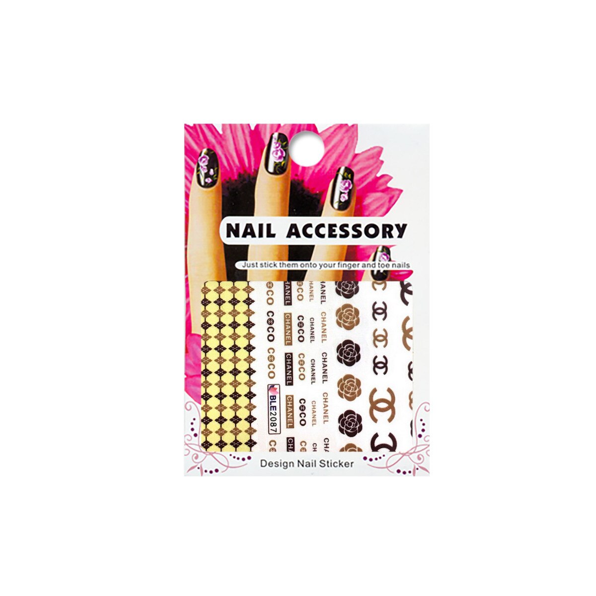 Tatuaj sticker cu efect acrilic, MoonbasaNails, BLE2087, Multicolor