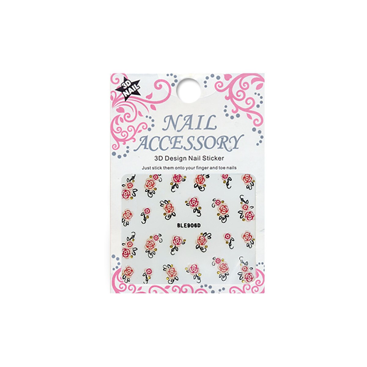 Tatuaj sticker cu efect acrilic, MoonbasaNails, BLE-0906D, Multicolor