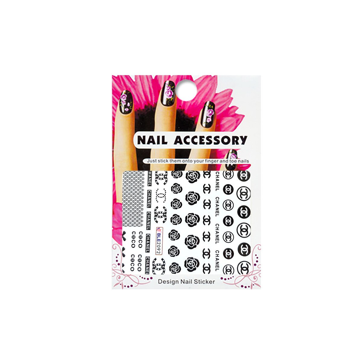 Tatuaj sticker cu efect acrilic, MoonbasaNails, BLE-2092, Multicolor