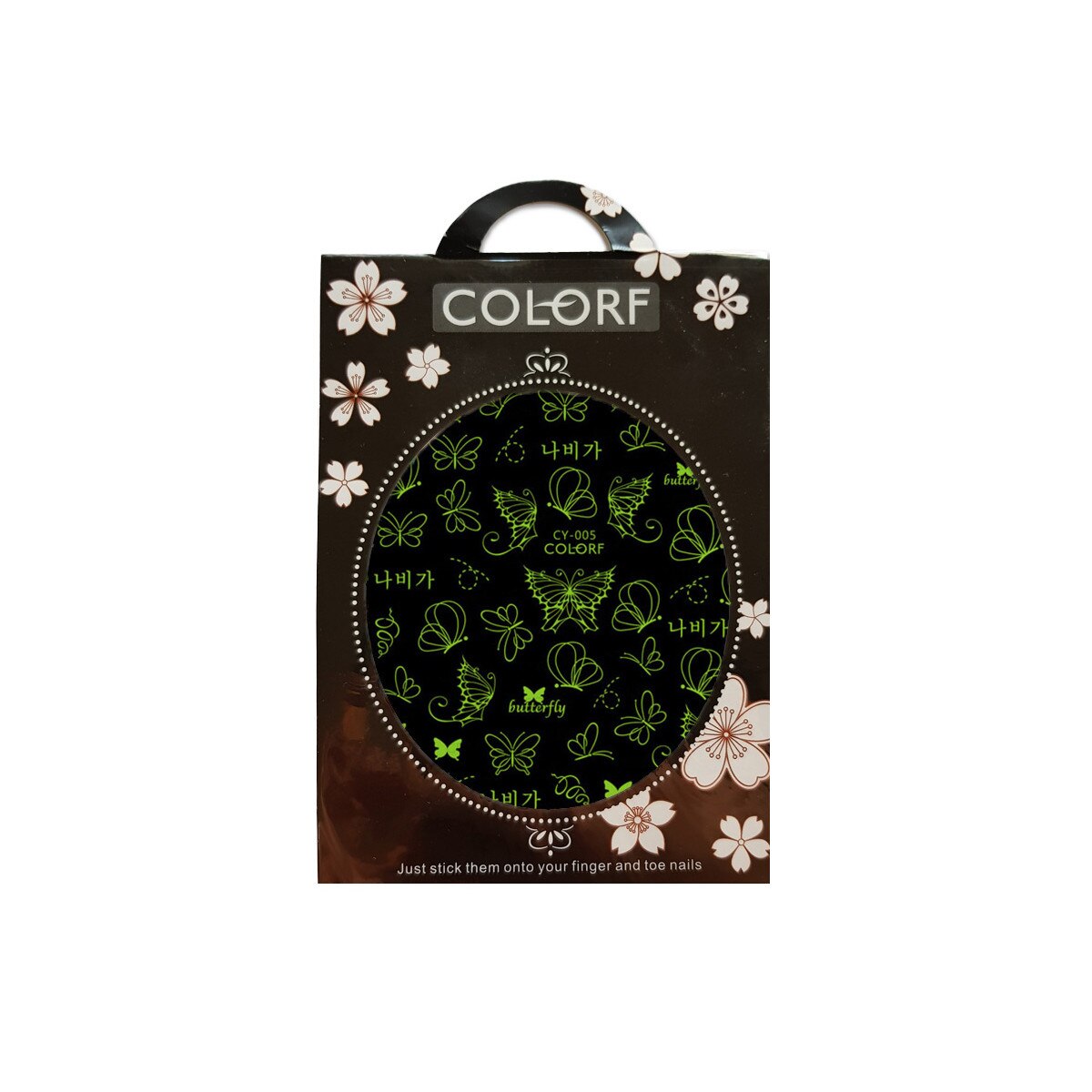 Tatuaj sticker cu efect acrilic, MoonbasaNails, CY-005, Negru-verde