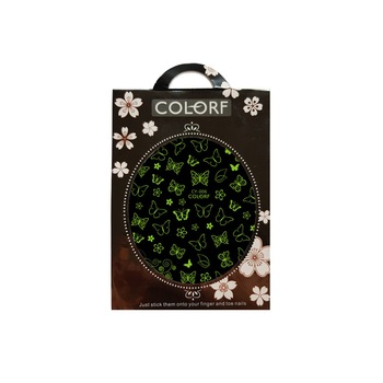 Tatuaj sticker cu efect acrilic, MoonbasaNails, CY-006, Negru-verde Tatuaj sticker cu efect acrilic, MoonbasaNails, CY-006, Negru-verde