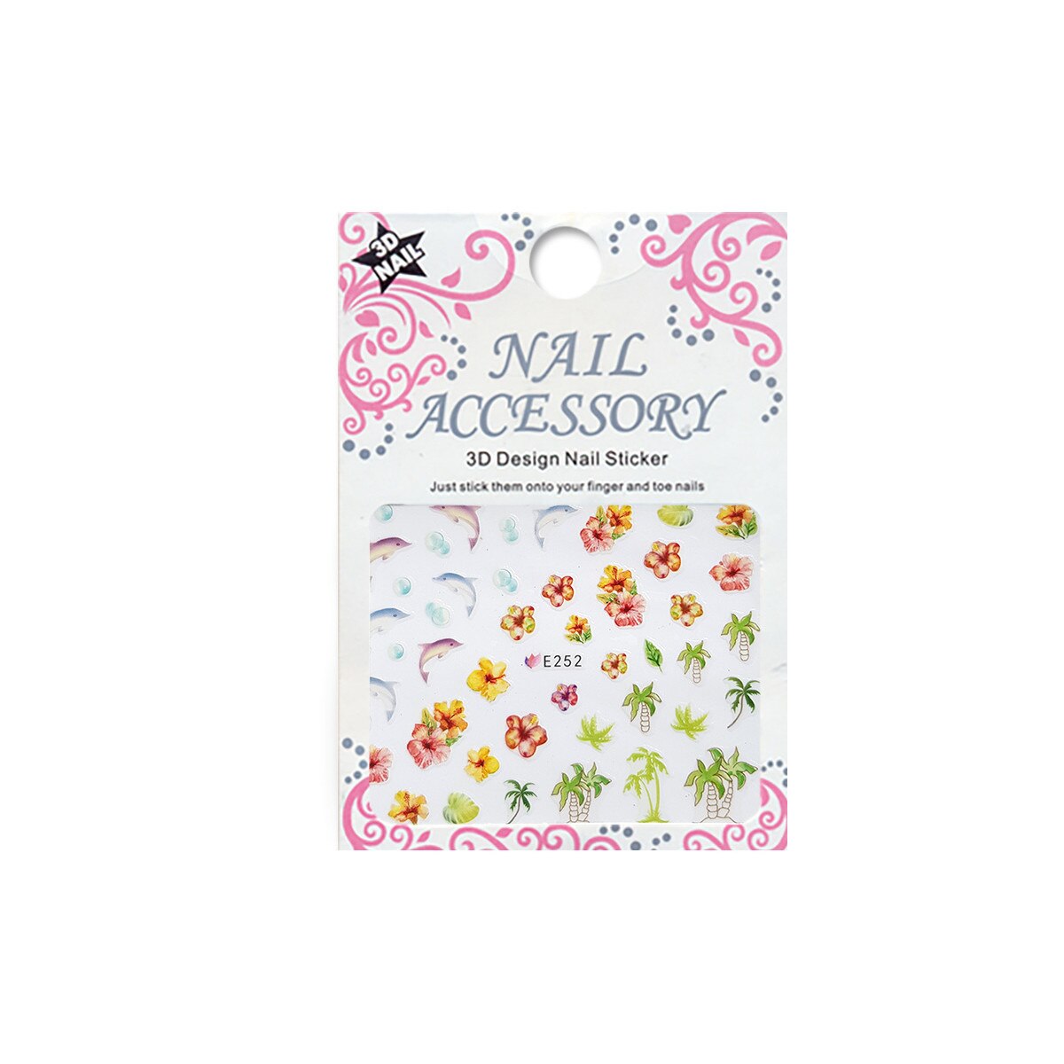 Tatuaj sticker cu efect acrilic, MoonbasaNails, E252, Multicolor