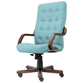 Scaun directorial de birou TRAFFIC CHAIRS POLO P LEMN, piele naturala, ALBASTRU DESCHIS, brate lemn masiv, baza din fier acoperit cu lemn, mecanism balans Scaun directorial de birou TRAFFIC CHAIRS POLO P LEMN, piele naturala, ALBASTRU DESCHIS, brate lemn masiv, baza din fier acoperit cu lemn, mecanism balans