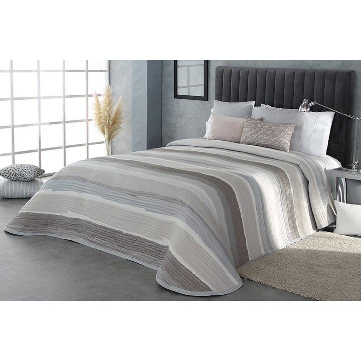 Set Cuvertura Marea si 2 fete de perna, Reig Marti, gri, dimensiune 250 cm x 270 cm