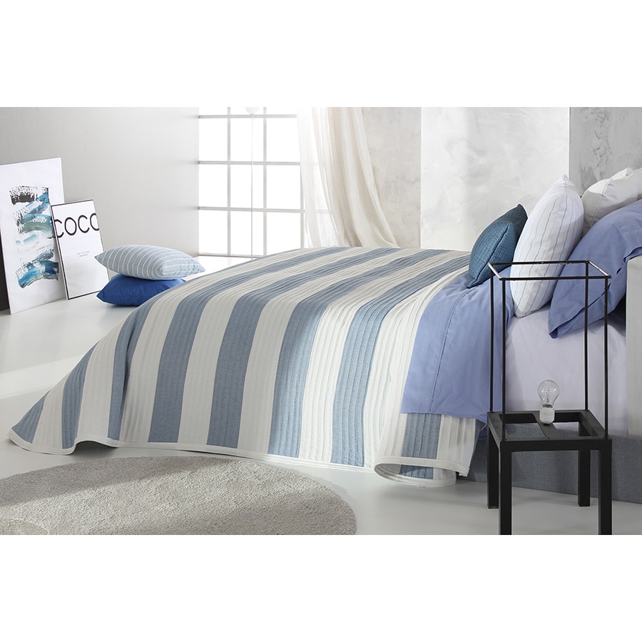 Set Cuvertura Dyson si 2 fete de perna, Reig Marti, albastru, dimensiune 235 cm x 270 cm