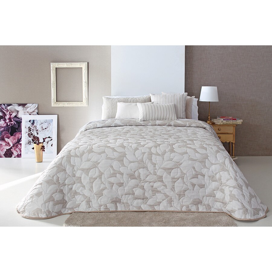 Set Cuvertura Ocanya si 2 fete de perna, Reig Marti, bej, dimensiune 250 cm x 270 cm