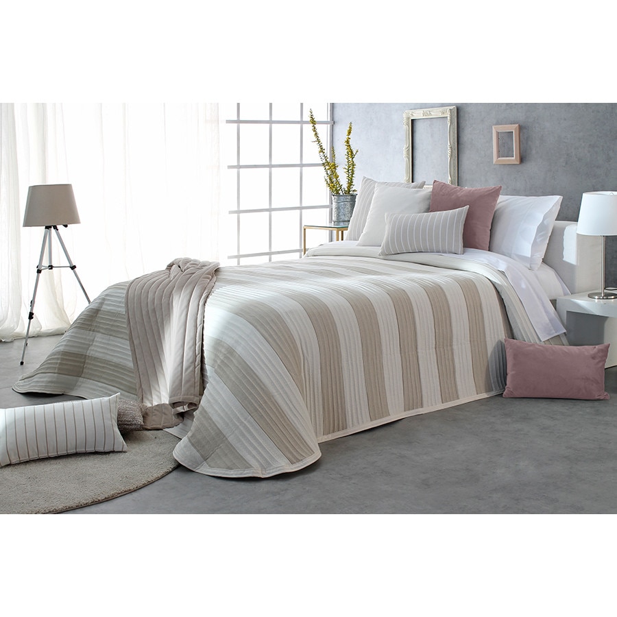 Set Cuvertura Dyson si 2 fete de perna, Reig Marti, bej, dimensiune 235 cm x 270 cm