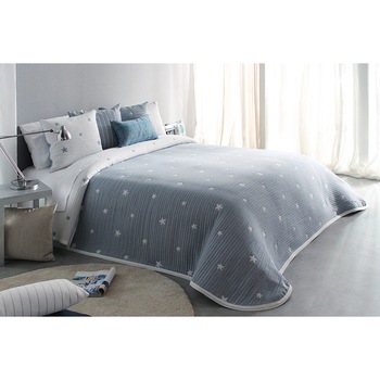 Set Cuvertura Dempsy si 2 fete de perna, Reig Marti, albastru, dimensiune 235 cm x 270 cm Set Cuvertura Dempsy si 2 fete de perna, Reig Marti, albastru, dimensiune 235 cm x 270 cm