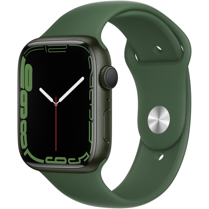Apple Watch Series 7 GPS 45mm, zöld, lóhere sportszíjjal