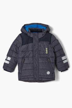 s.Oliver, Geaca matlasata cu gluga detasabila, Bleumarin/Galben/Gri s.Oliver, Geaca matlasata cu gluga detasabila, Bleumarin/Galben/Gri