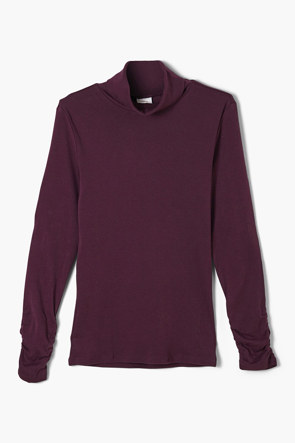 s.Oliver, Bluza slim fit cu guler inalt, Violet pruna