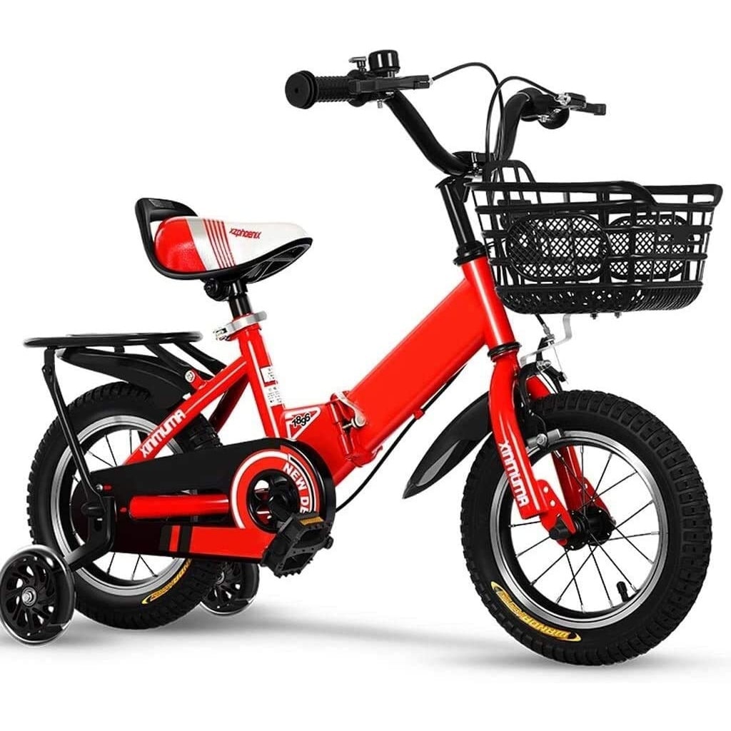 Flourish The owner To deal with Bicicleta 14 inch, Sport rosie pentru copii 3 -6 ani, roti ajutatoare cu  luminite ,cadru otel,roti cauciuc,cos pentru jucarii - eMAG.ro